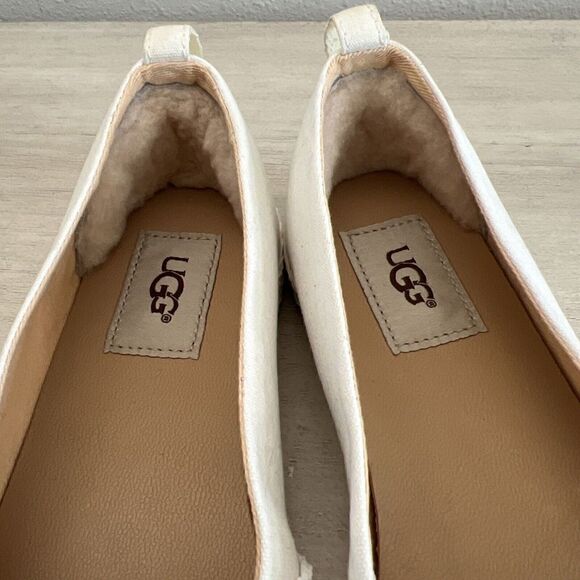 UGG Australia Women's Sz 6.5 Ynez White Shoes 1092238 Flats Canvas Slip On NEW - Picture 10 of 10